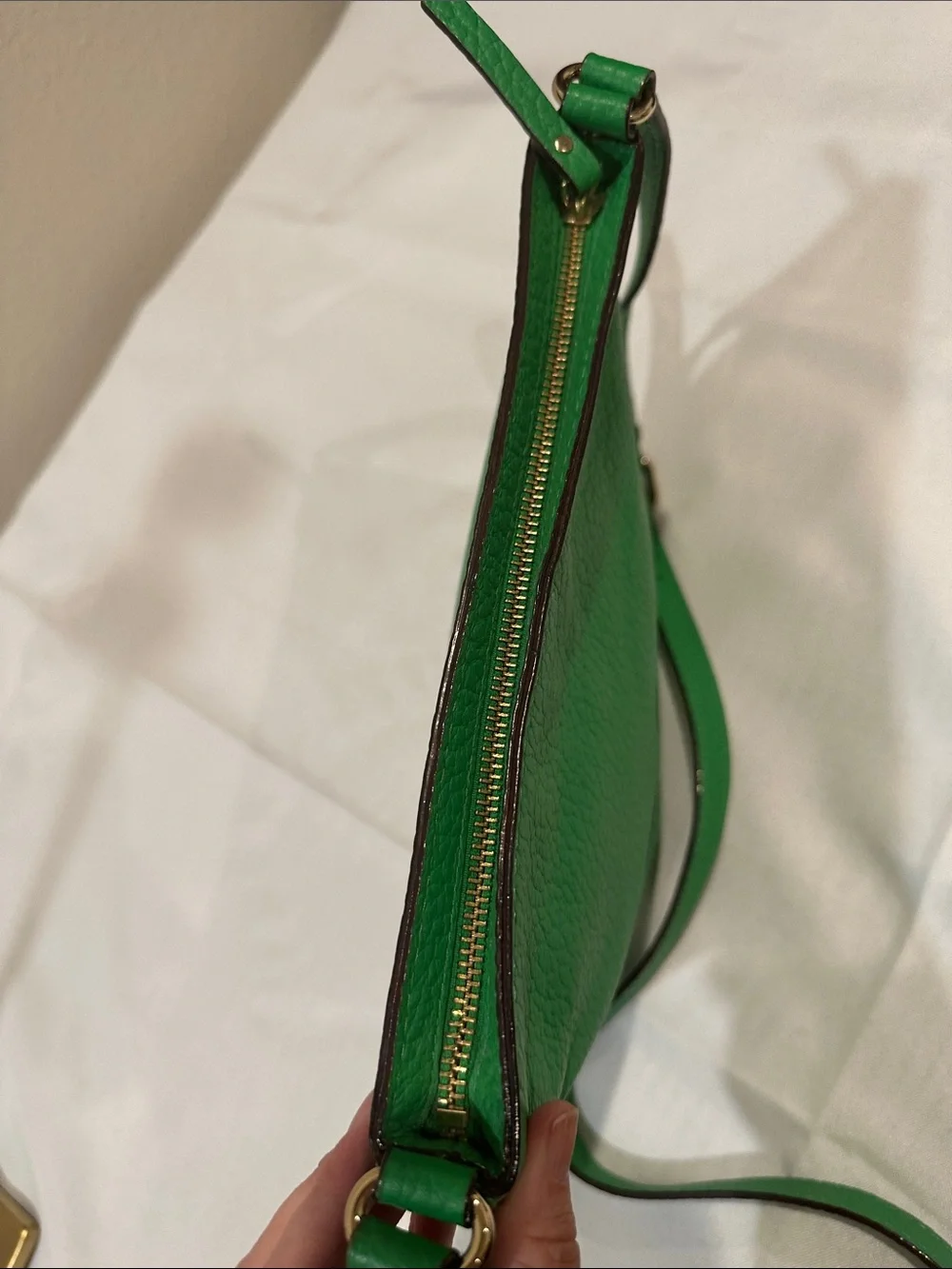 kate spade Bright Green Pebbled Leather Crossbody Bag